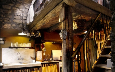 Kitchen and steps up to first floor